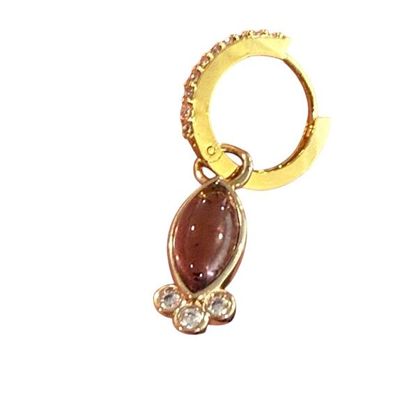 Eight Five One EFO Esme Gold Tone Hoop Dangle Earrings - Picture 8 of 8